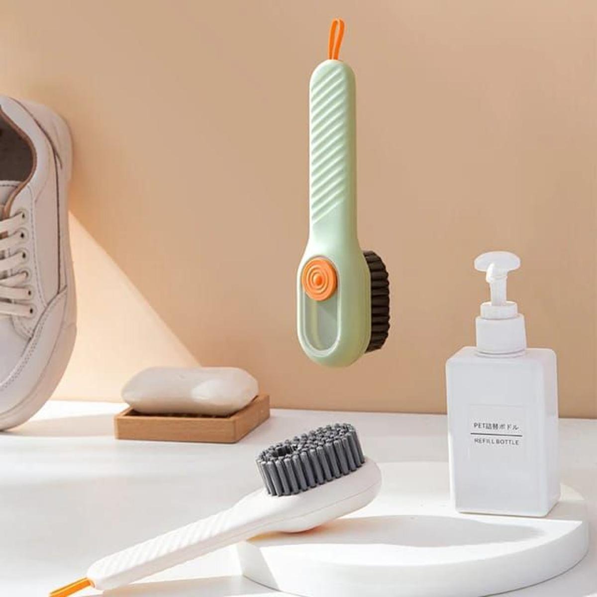 Soap-Dispensing Dish Cleaning Brush