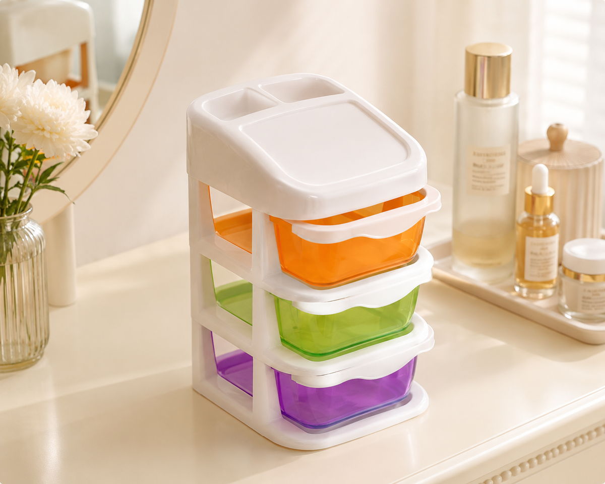 3-Drawer Compact Desktop Organizer
