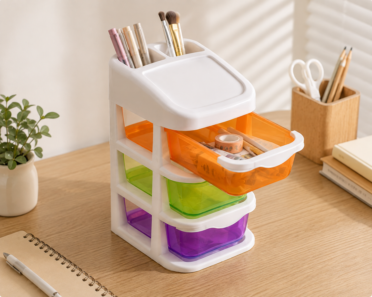3-Drawer Compact Desktop Organizer