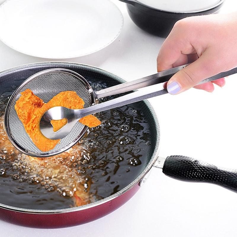 2-in-1 Stainless Steel Frying Tongs
