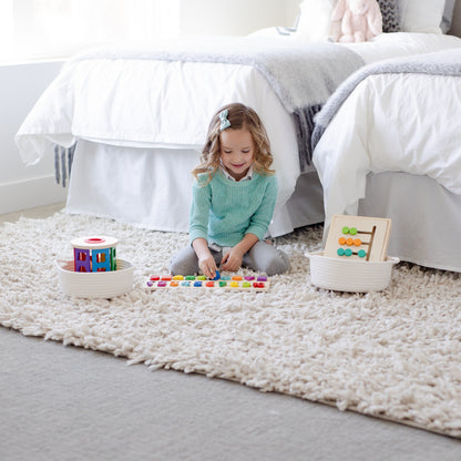 Off-White Cotton Rope Basket Set – 5 Pieces