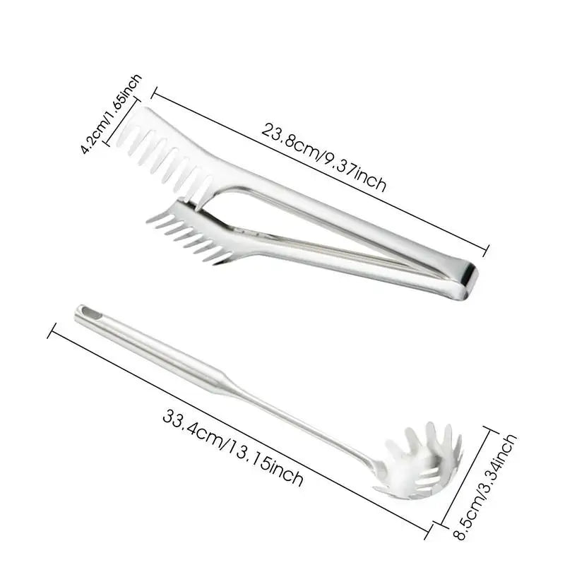 Stainless Steel Pasta Server & Serving Tongs