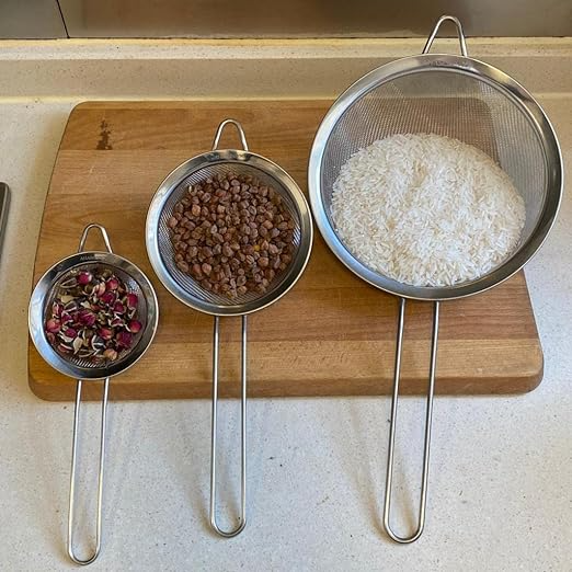 Stainless Steel Fine-Mesh Strainer Set – 3 Piece