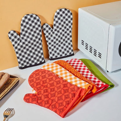 Heat-Resistant Kitchen Oven Mitt Pair