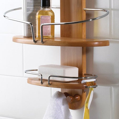 Bamboo Shower Caddy with Hanging Hook