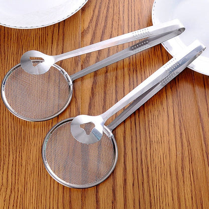 2-in-1 Stainless Steel Frying Tongs