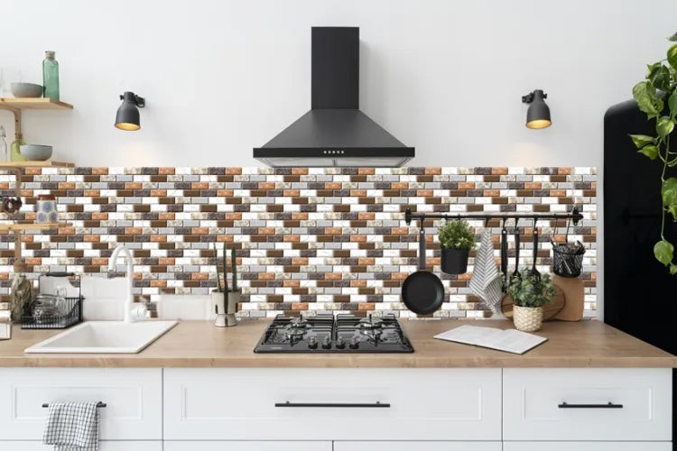 Textured 3D Mosaic Wall Sticker Set