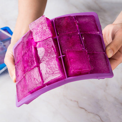 15-Cube Silicone Ice Tray with Lid