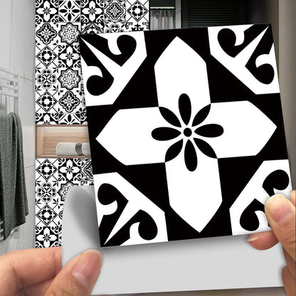 Monochrome Geometric Tile Sticker Set