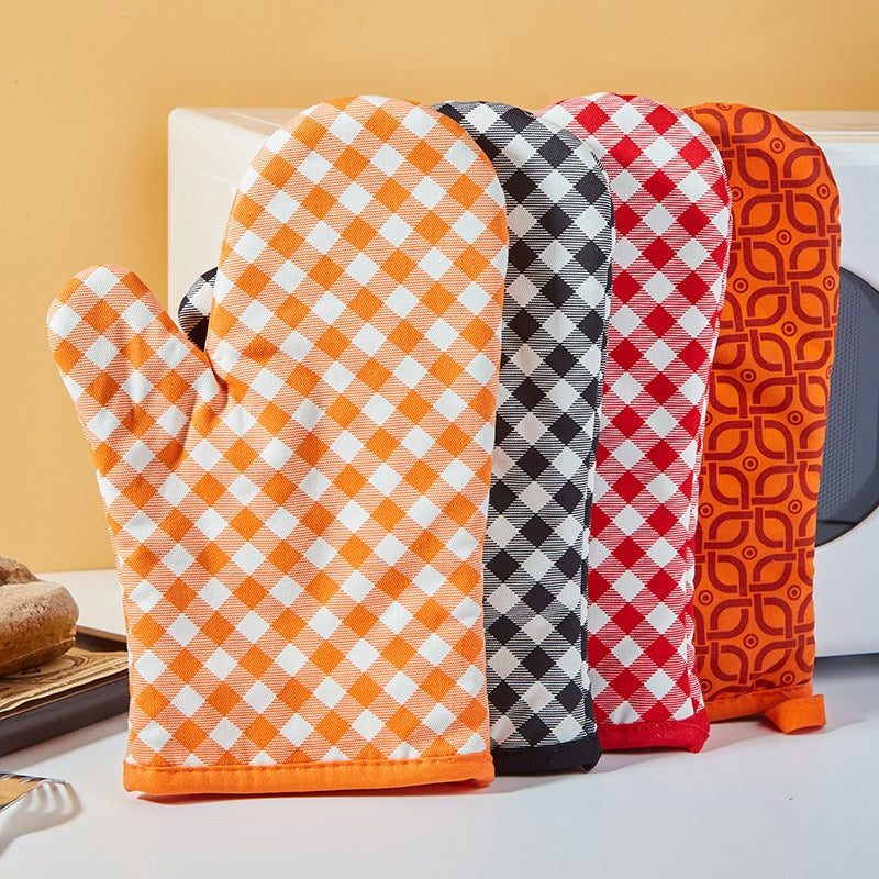 Heat-Resistant Kitchen Oven Mitt Pair