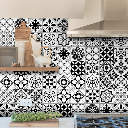 Monochrome Geometric Tile Sticker Set