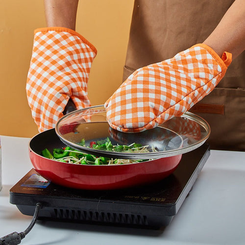 Heat-Resistant Kitchen Oven Mitt Pair