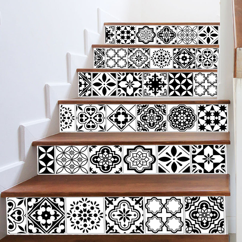 Monochrome Geometric Tile Sticker Set