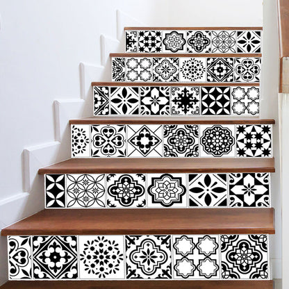 Monochrome Geometric Tile Sticker Set