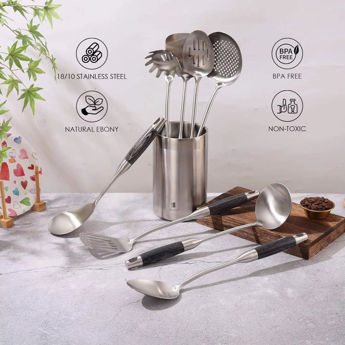 18/10 Stainless Steel Kitchen Utensil Set – 8 Piece
