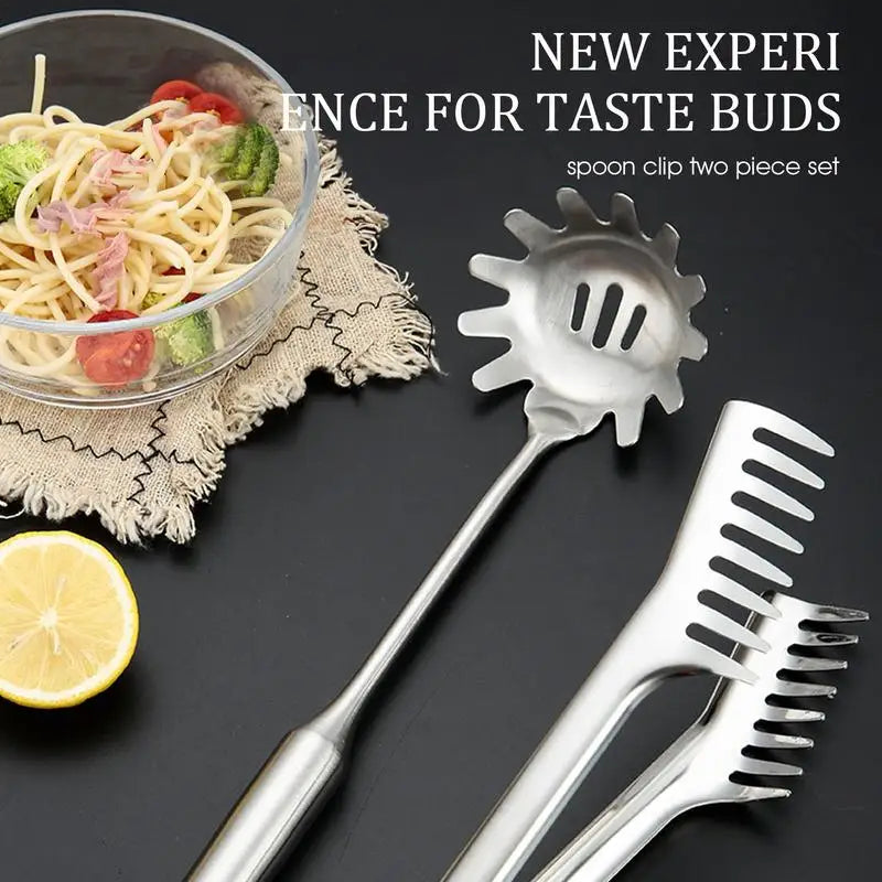 Stainless Steel Pasta Server & Serving Tongs