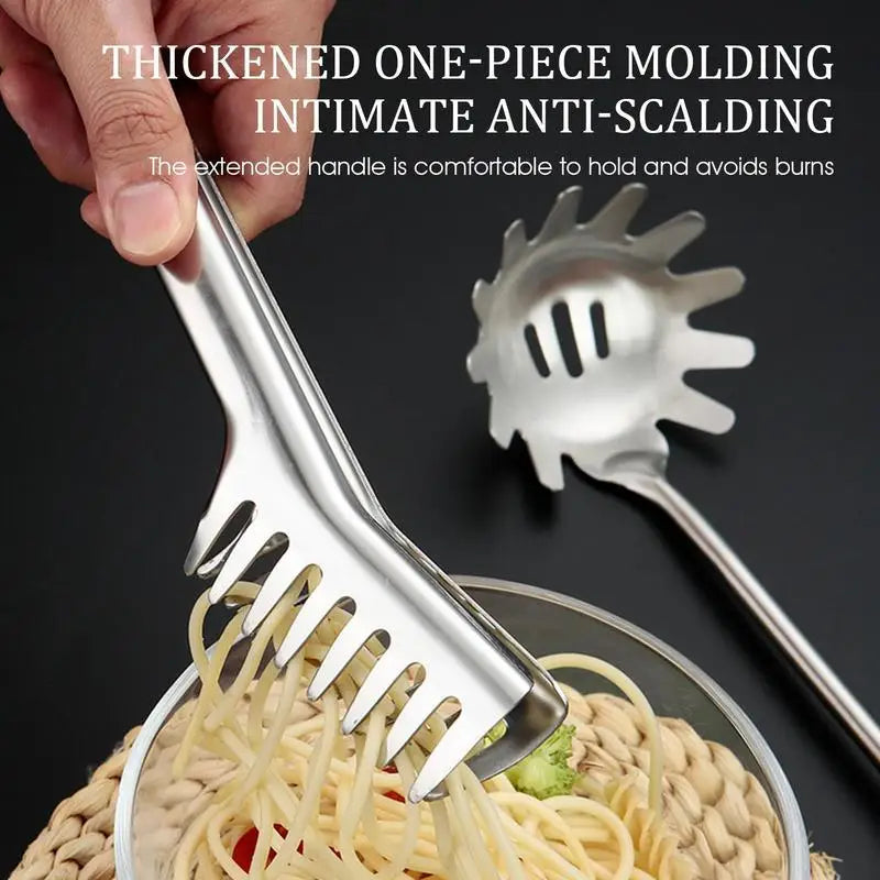 Stainless Steel Pasta Server & Serving Tongs