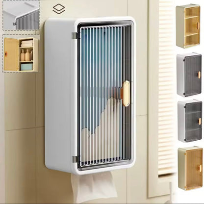 Wall-Mounted Bathroom Shelf with Tissue Holder