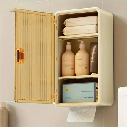Wall-Mounted Bathroom Shelf with Tissue Holder