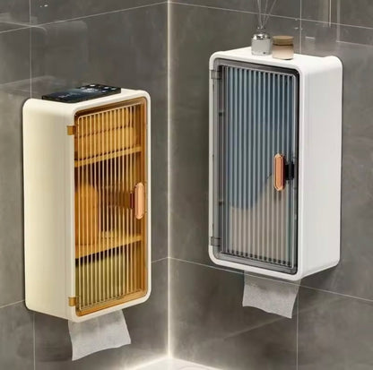 Wall-Mounted Bathroom Shelf with Tissue Holder
