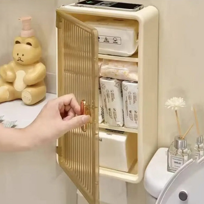Wall-Mounted Bathroom Shelf with Tissue Holder