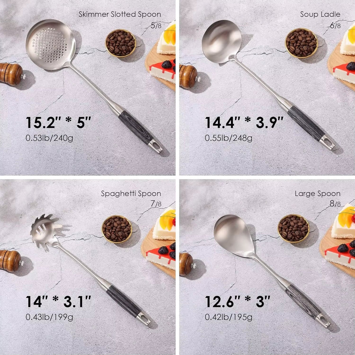 18/10 Stainless Steel Kitchen Utensil Set – 8 Piece