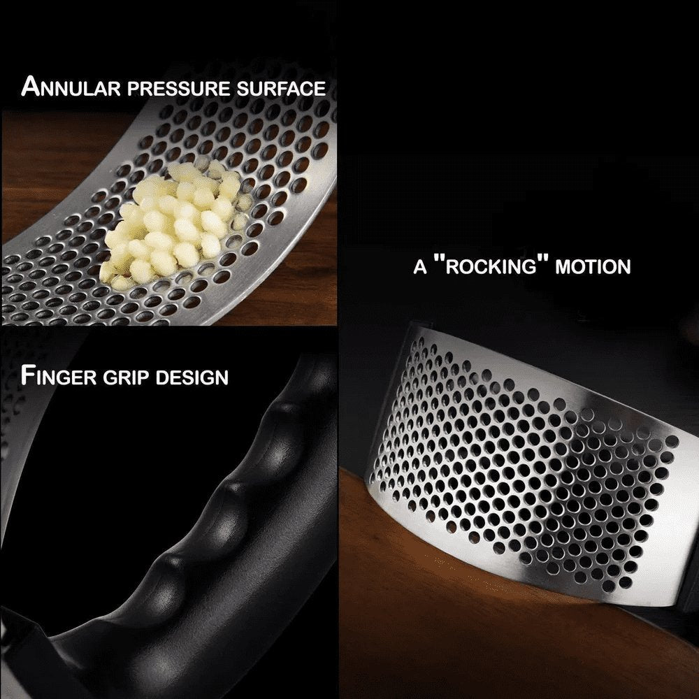 Stainless Steel Garlic Press & Crusher