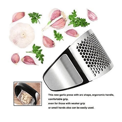 Stainless Steel Garlic Press & Crusher