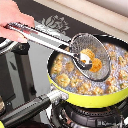 2-in-1 Stainless Steel Frying Tongs